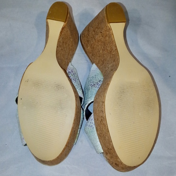 MODA SPANA Pastel Faux Snakeskin Wedge Sandals - Picture 6 of 8